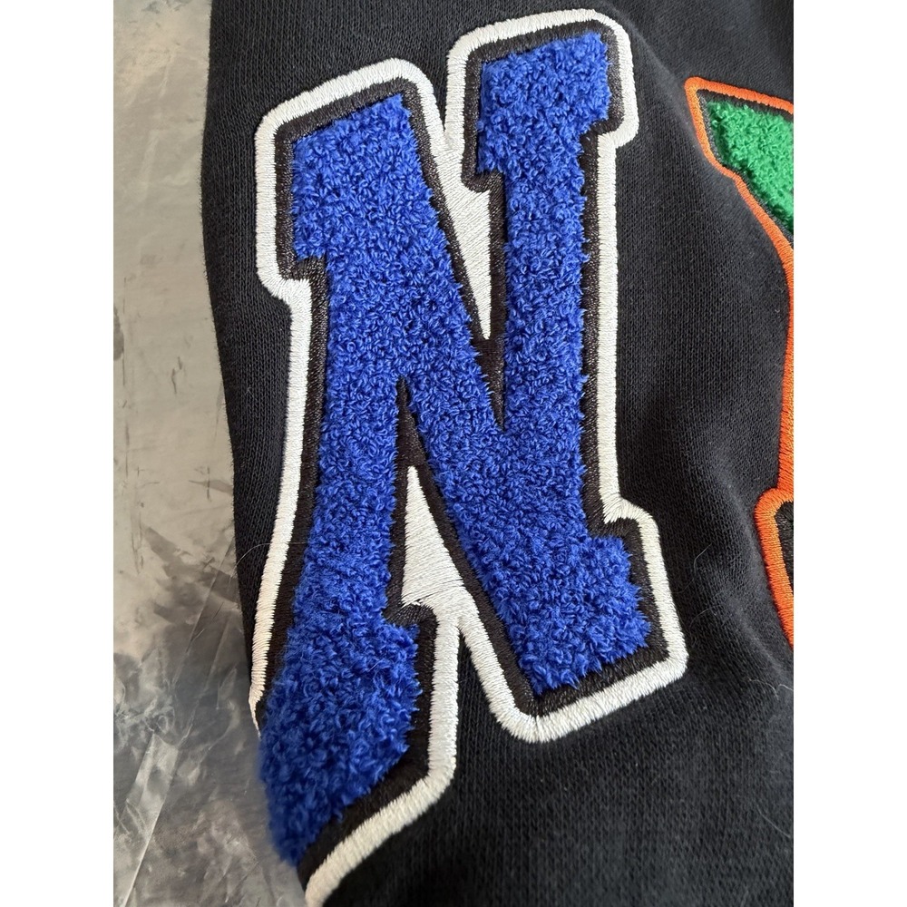 Nike Embroidered Logo Black Fleece Crewneck Pullover Men's Sweatshirt M Spellout - Picture 10 of 14